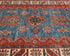 13 Feet Blue Red Kazak Afghan Hand Knotted Wool Runner Rug